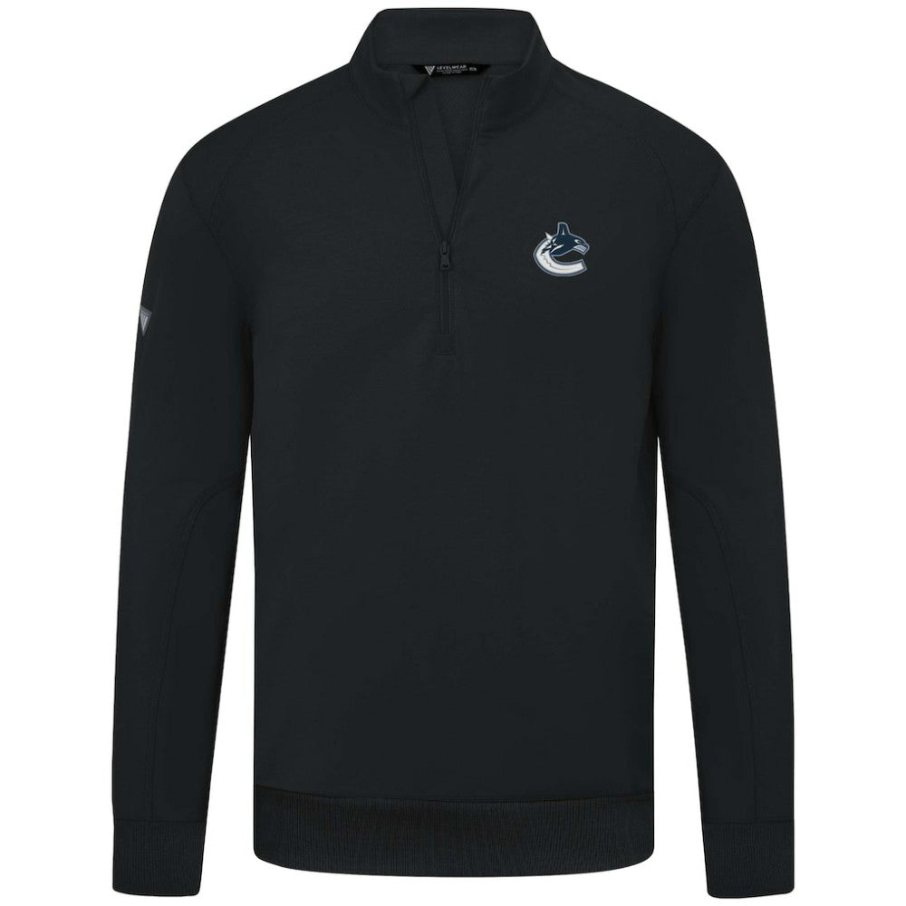 Vancouver Canucks Levelwear Upright Tri-Blend Quarter-Zip Pullover - Black | US 203145934