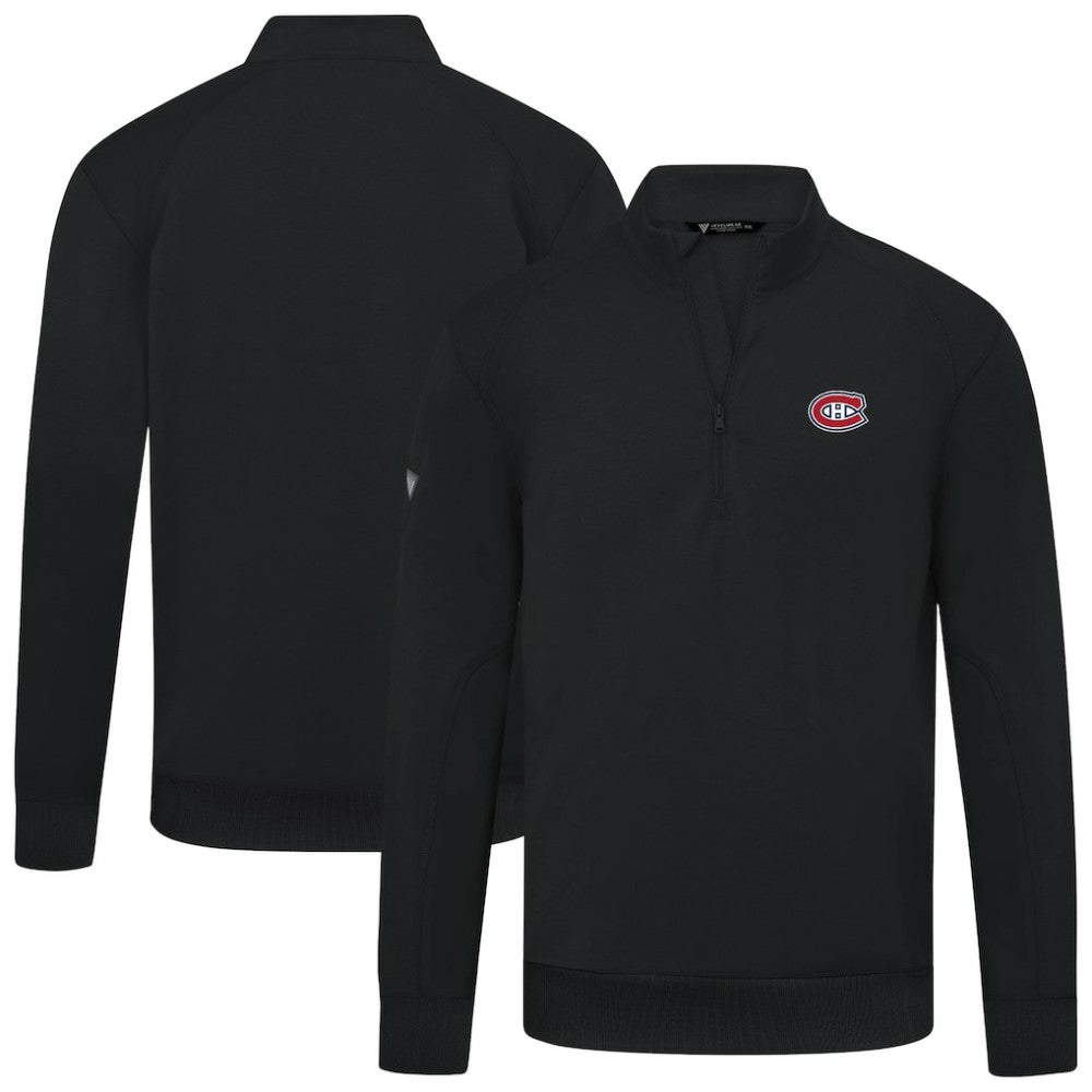 Montreal Canadiens Levelwear Upright Tri-Blend Quarter-Zip Pullover - Black | US 203145935