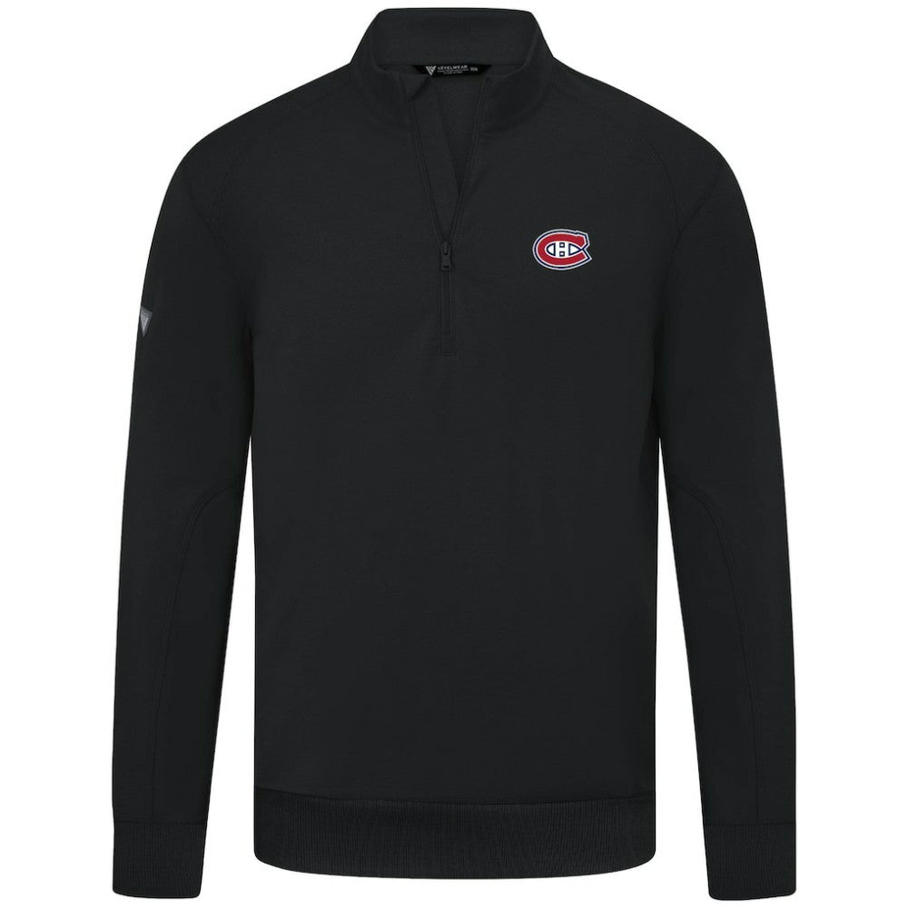 Montreal Canadiens Levelwear Upright Tri-Blend Quarter-Zip Pullover - Black | US 203145935