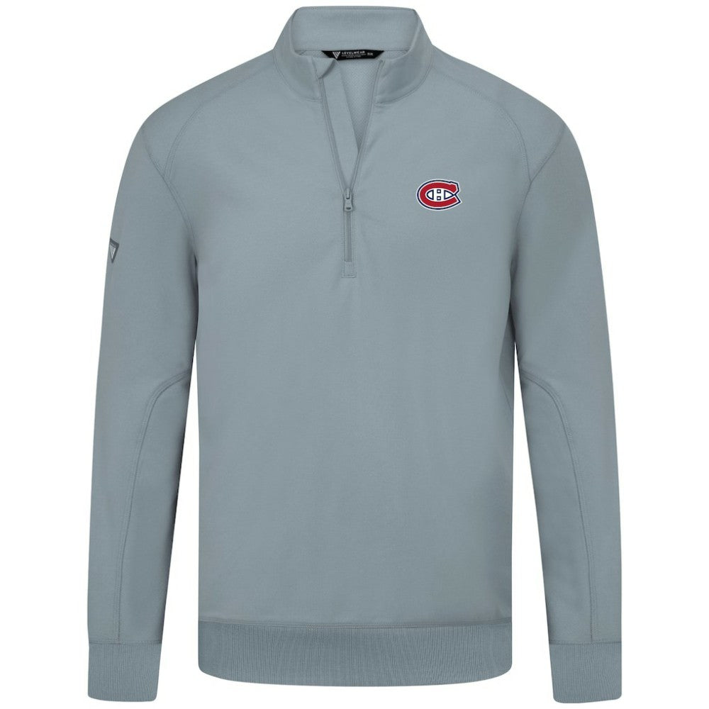 Montreal Canadiens Levelwear Upright Tri-Blend Quarter-Zip Pullover - Gray | US 203145936