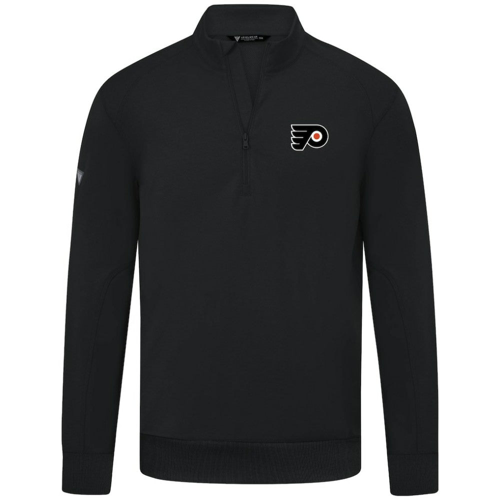 Philadelphia Flyers Levelwear Upright Tri-Blend Quarter-Zip Pullover - Black | US 203145939