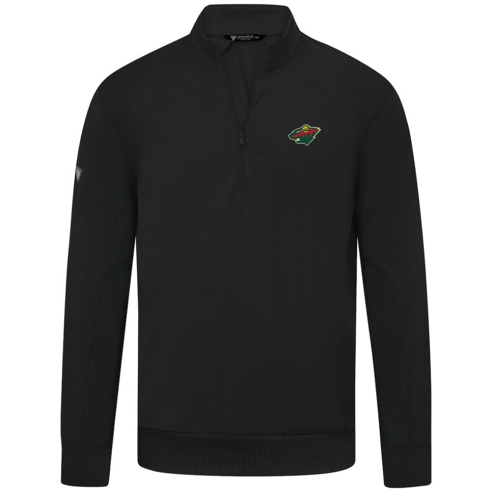 Minnesota Wild Levelwear Upright Tri-Blend Quarter-Zip Pullover - Black | US 203145945