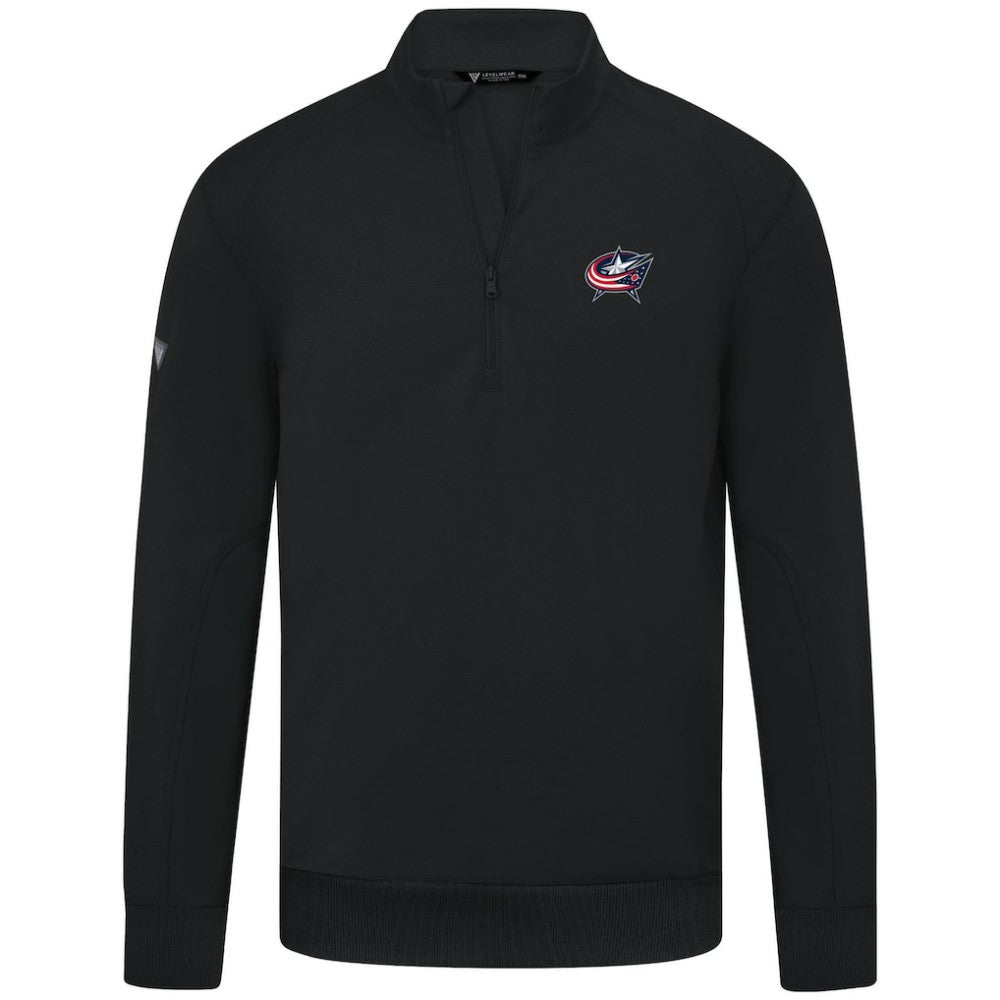 Columbus Blue Jackets Levelwear Upright Tri-Blend Quarter-Zip Pullover - Black | US 203145947