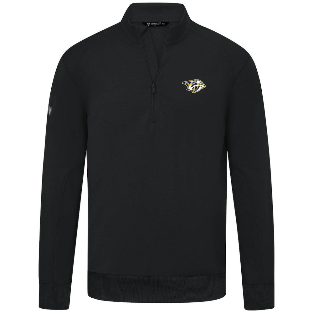 Nashville Predators Levelwear Upright Tri-Blend Quarter-Zip Pullover - Black | US 203145950