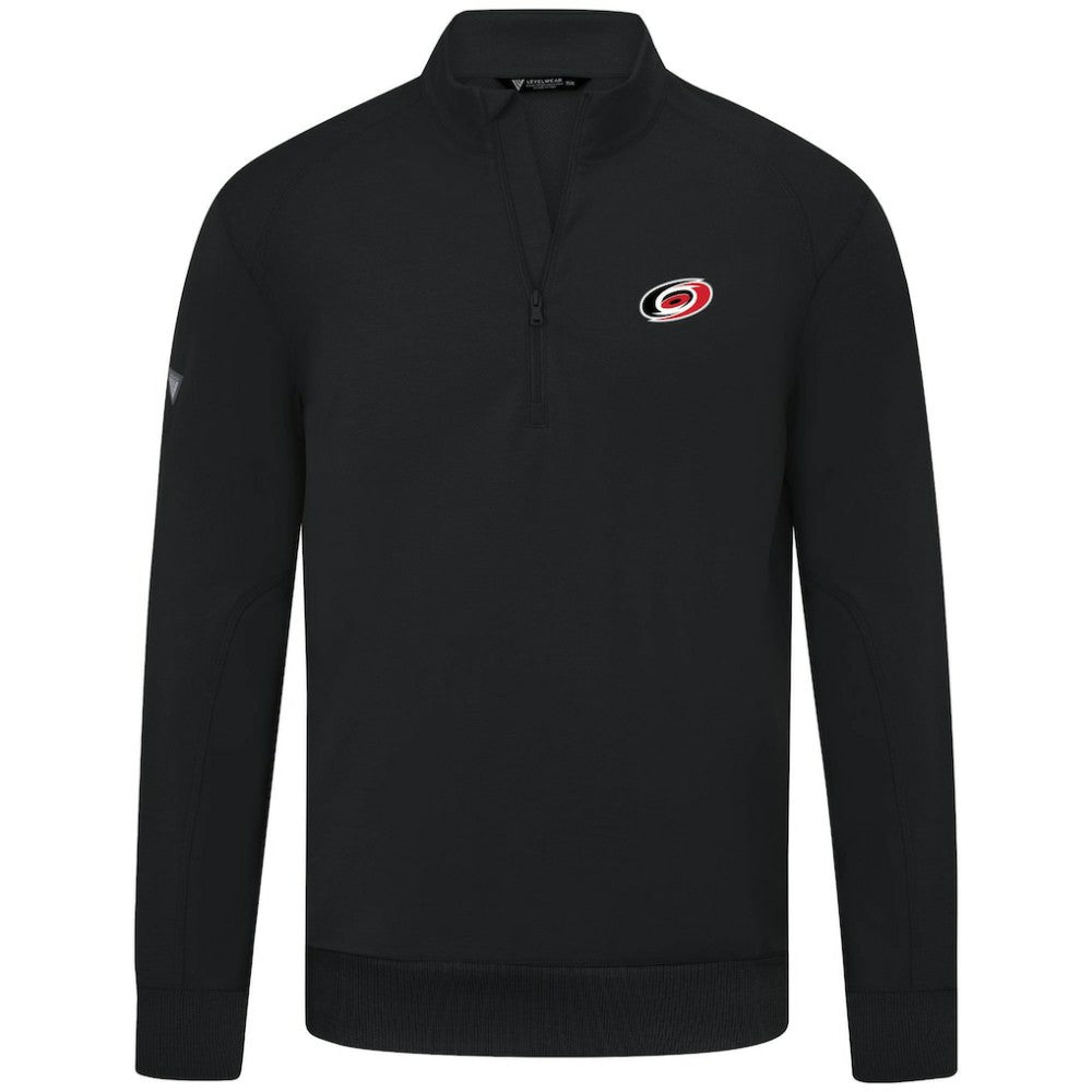 Carolina Hurricanes Levelwear Upright Tri-Blend Quarter-Zip Pullover - Black | US 203145953