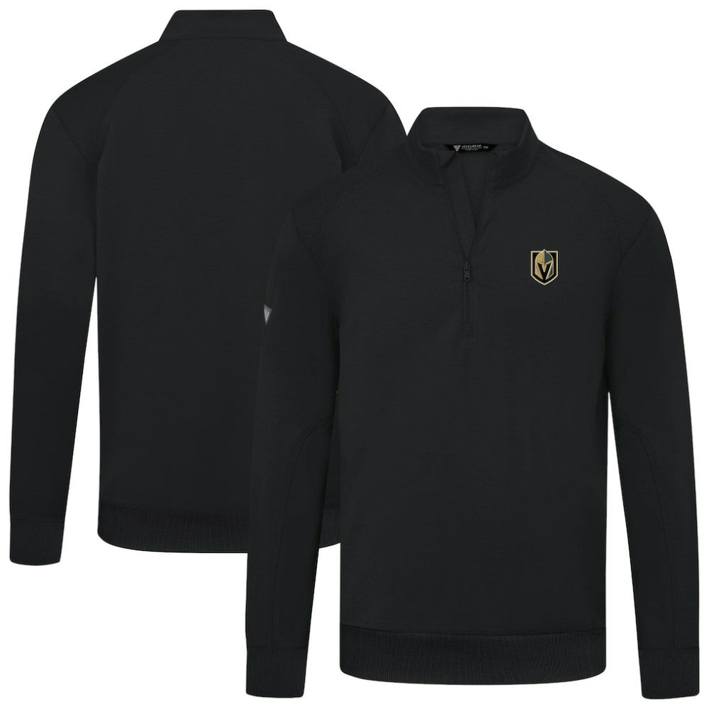 Vegas Golden Knights Levelwear Upright Tri-Blend Quarter-Zip Pullover - Black | US 203145960