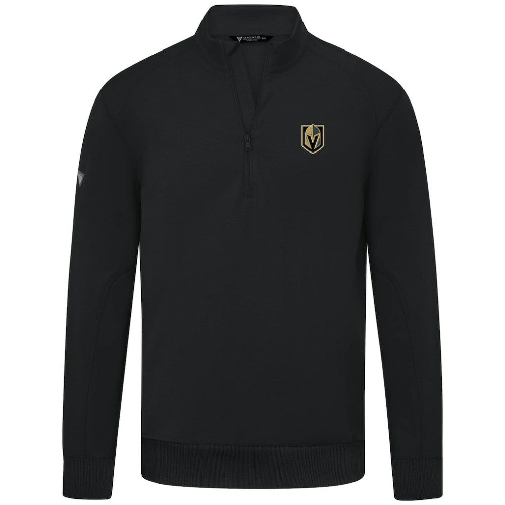 Vegas Golden Knights Levelwear Upright Tri-Blend Quarter-Zip Pullover - Black | US 203145960