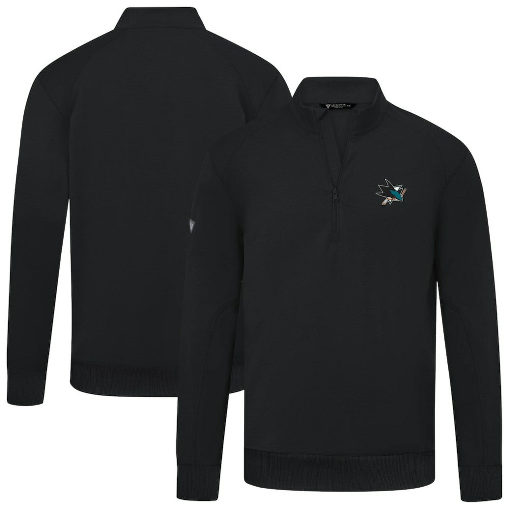 San Jose Sharks Levelwear Upright Tri-Blend Quarter-Zip Pullover - Black | US 203145962