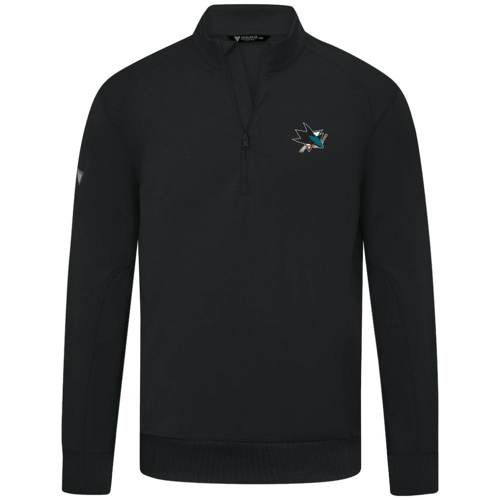 San Jose Sharks Levelwear Upright Tri-Blend Quarter-Zip Pullover - Black | US 203145962