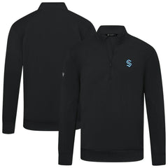 Seattle Kraken Levelwear Upright Tri-Blend Quarter-Zip Pullover - Black | US 203145964