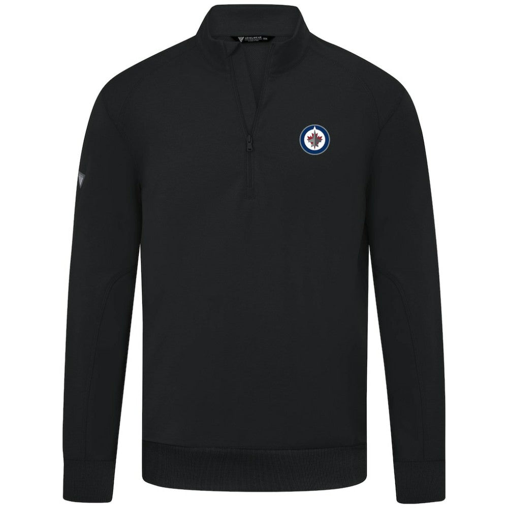 Winnipeg Jets Levelwear Upright Tri-Blend Quarter-Zip Pullover - Black | US 203145970