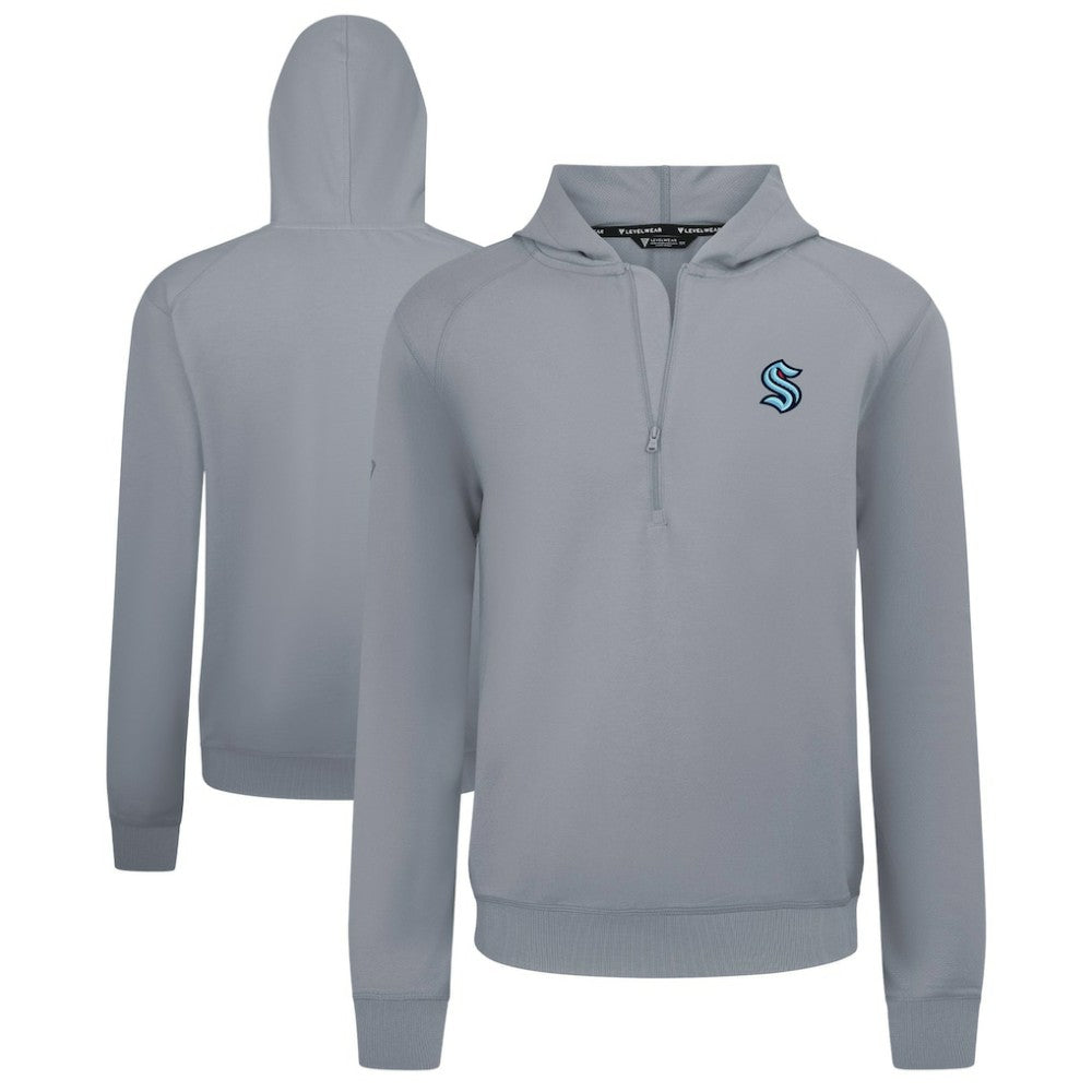 Seattle Kraken Levelwear Technic Quarter-Zip Pullover Hoodie - Gray | US 203145972