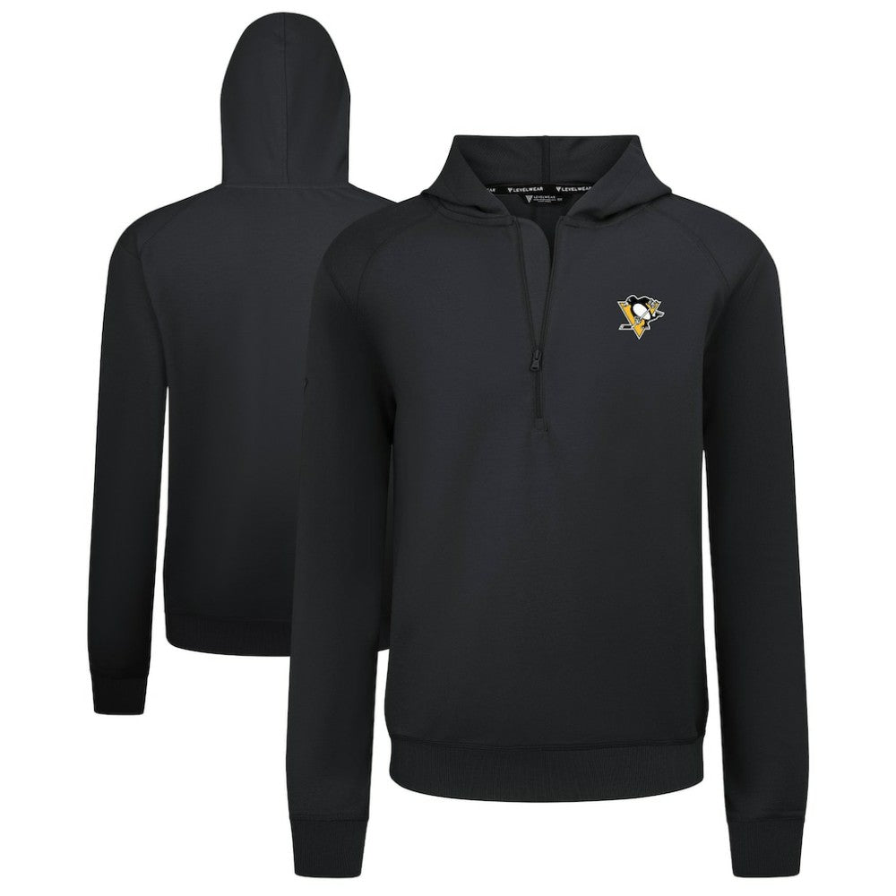 Pittsburgh Penguins Levelwear Technic Quarter-Zip Pullover Hoodie - Black | US 203145975