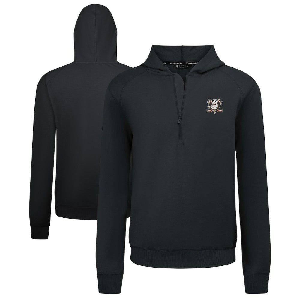 Anaheim Ducks Levelwear Technic Quarter-Zip Pullover Hoodie - Black | US 203145979