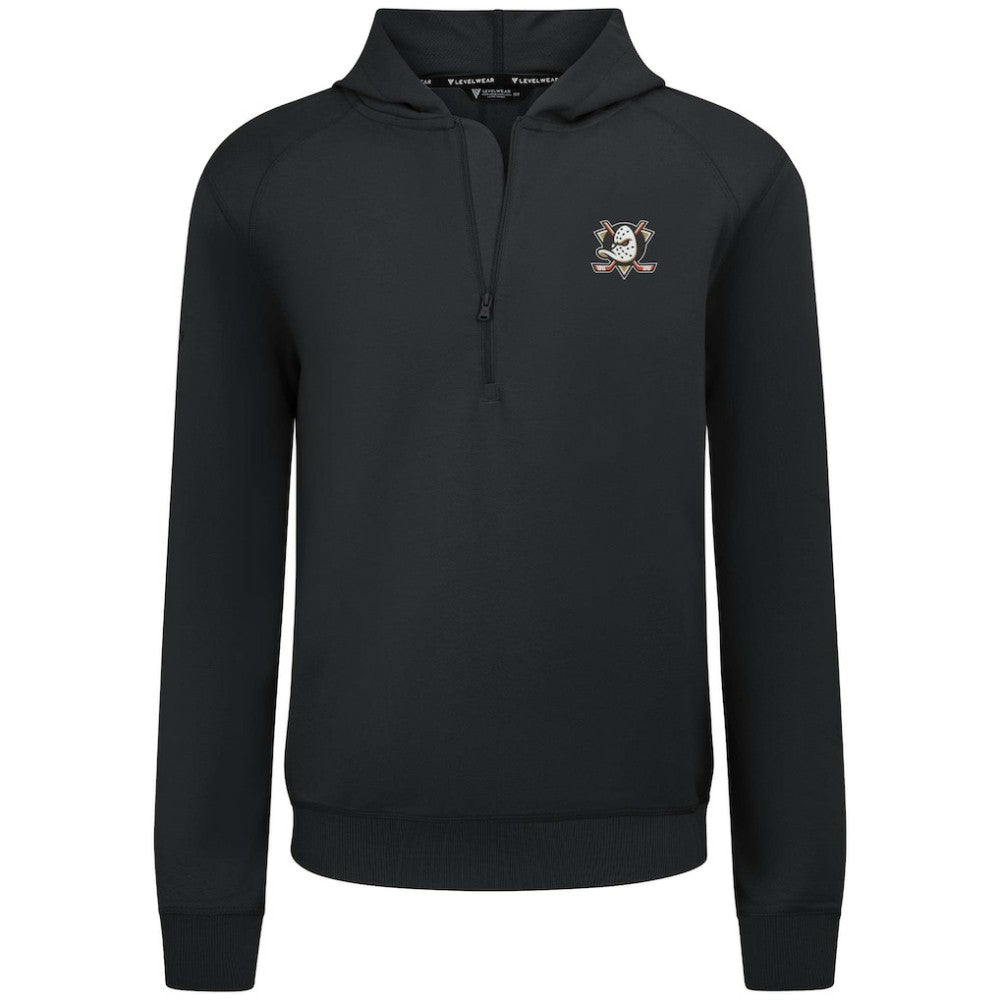 Anaheim Ducks Levelwear Technic Quarter-Zip Pullover Hoodie - Black | US 203145979