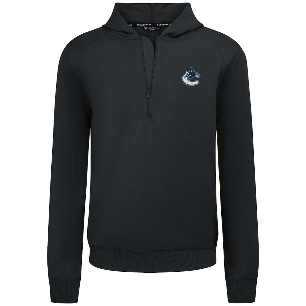 Vancouver Canucks Levelwear Technic Quarter-Zip Pullover Hoodie - Black | US 203145981