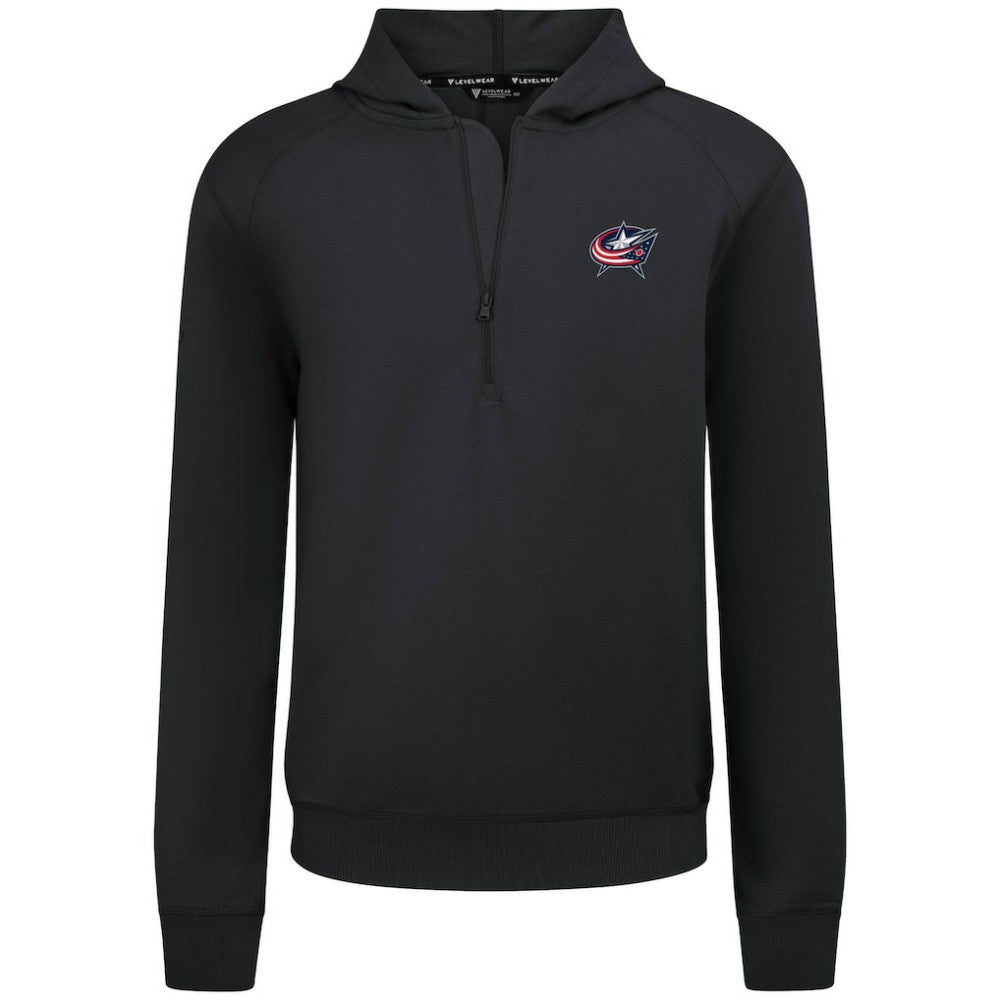 Columbus Blue Jackets Levelwear Technic Quarter-Zip Pullover Hoodie - Black | US 203145988