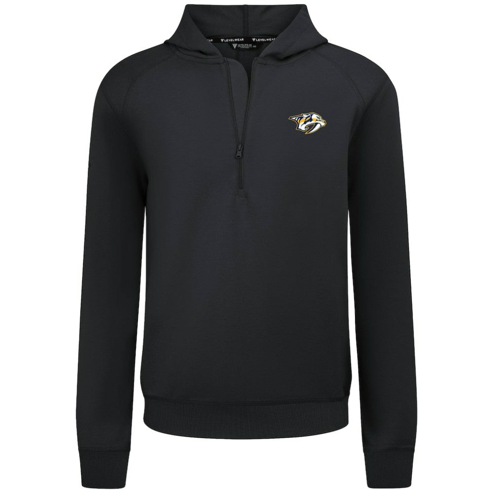 Nashville Predators Levelwear Technic Quarter-Zip Pullover Hoodie - Black | US 203145990