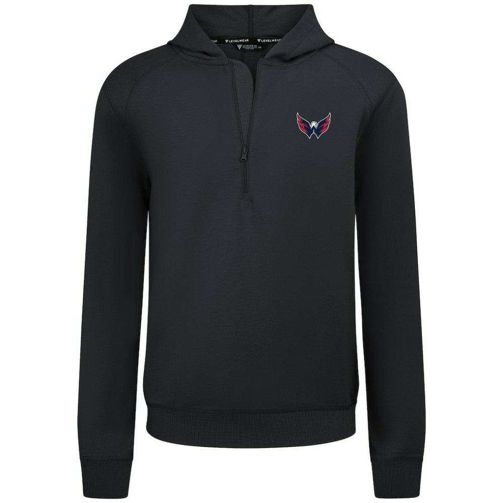 Washington Capitals Levelwear Technic Quarter-Zip Pullover Hoodie - Black | US 203146003
