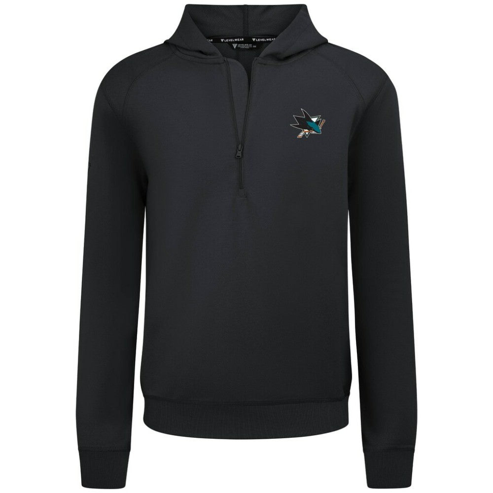 San Jose Sharks Levelwear Technic Quarter-Zip Pullover Hoodie - Black | US 203146009