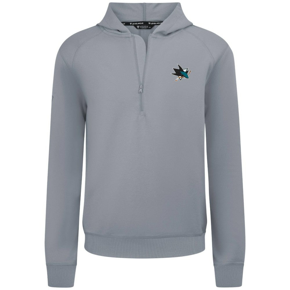 San Jose Sharks Levelwear Technic Quarter-Zip Pullover Hoodie - Gray | US 203146010