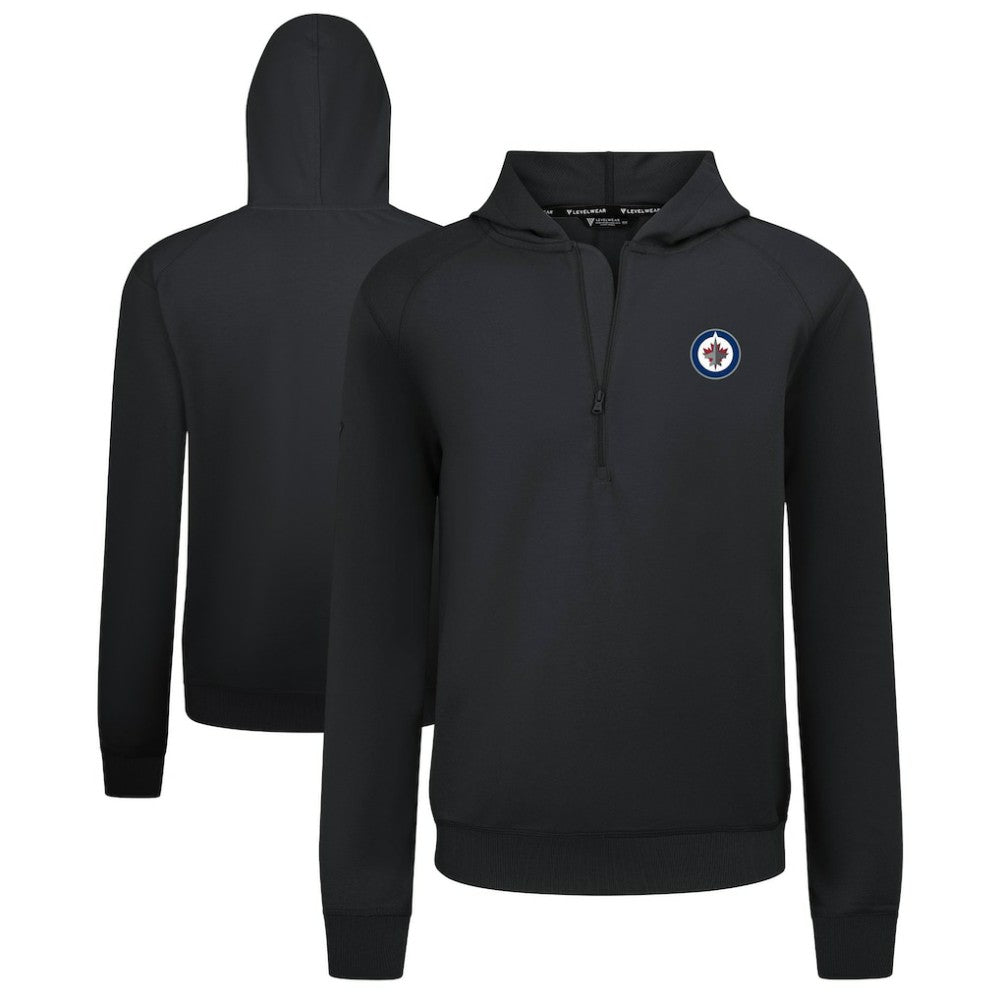 Winnipeg Jets Levelwear Technic Quarter-Zip Pullover Hoodie - Black | US 203146011