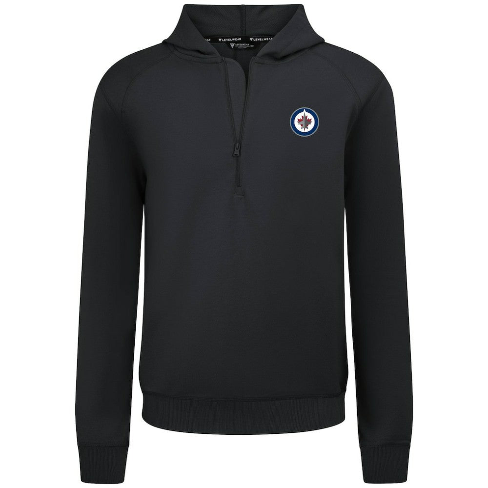 Winnipeg Jets Levelwear Technic Quarter-Zip Pullover Hoodie - Black | US 203146011