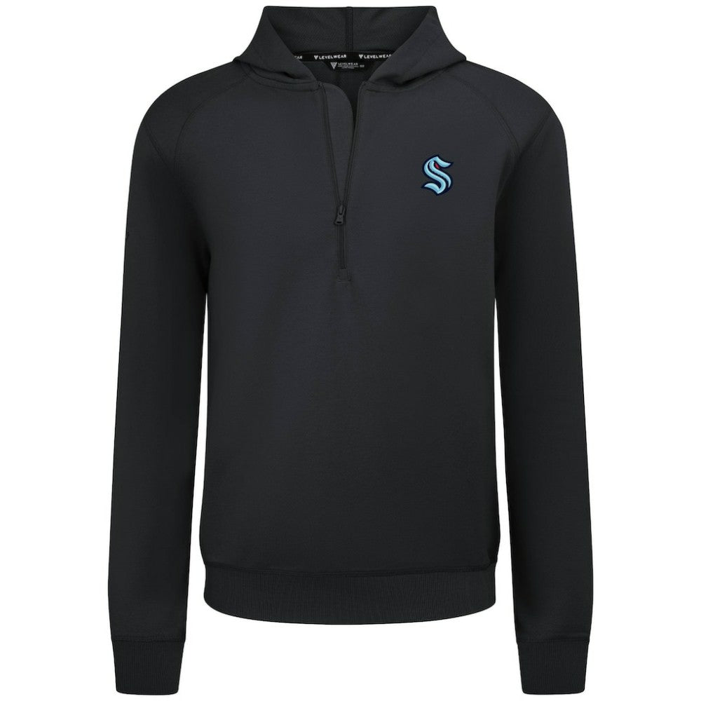 Seattle Kraken Levelwear Technic Quarter-Zip Pullover Hoodie - Black | US 203146015