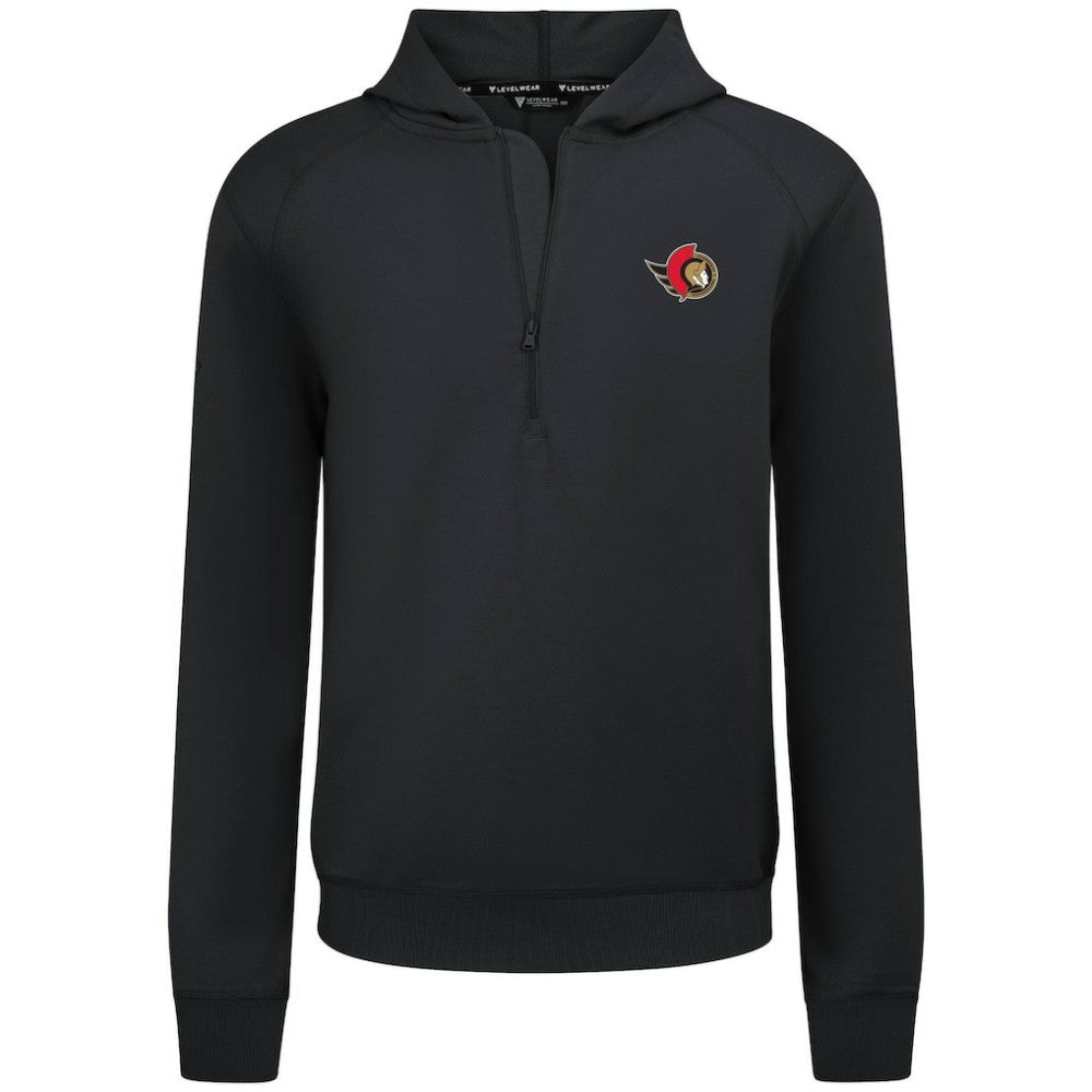 Ottawa Senators Levelwear Technic Quarter-Zip Pullover Hoodie - Black | US 203146017