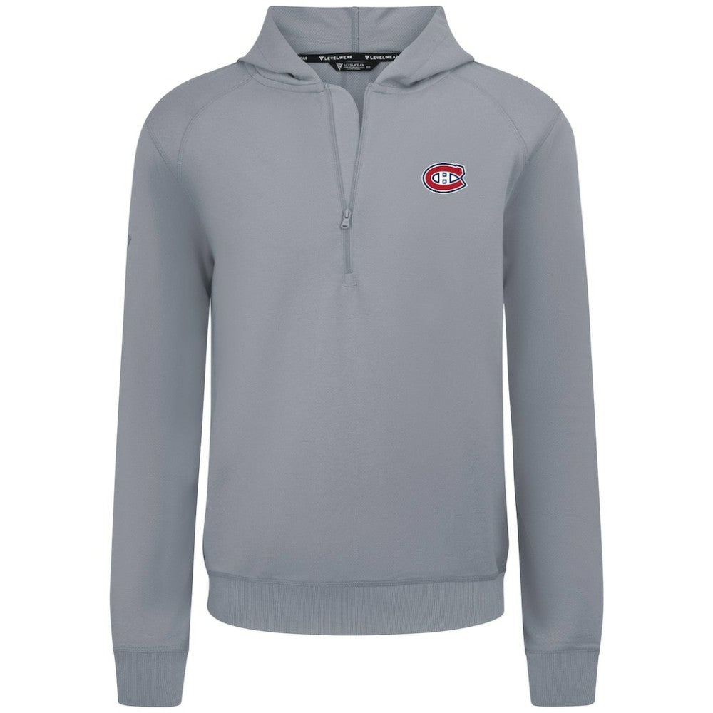 Montreal Canadiens Levelwear Technic Quarter-Zip Pullover Hoodie - Gray | US 203146022