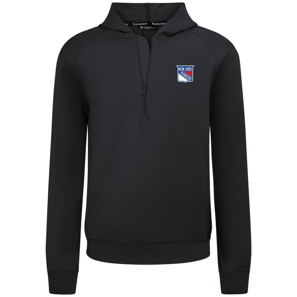 New York Rangers Levelwear Technic Quarter-Zip Pullover Hoodie - Black | US 203146025