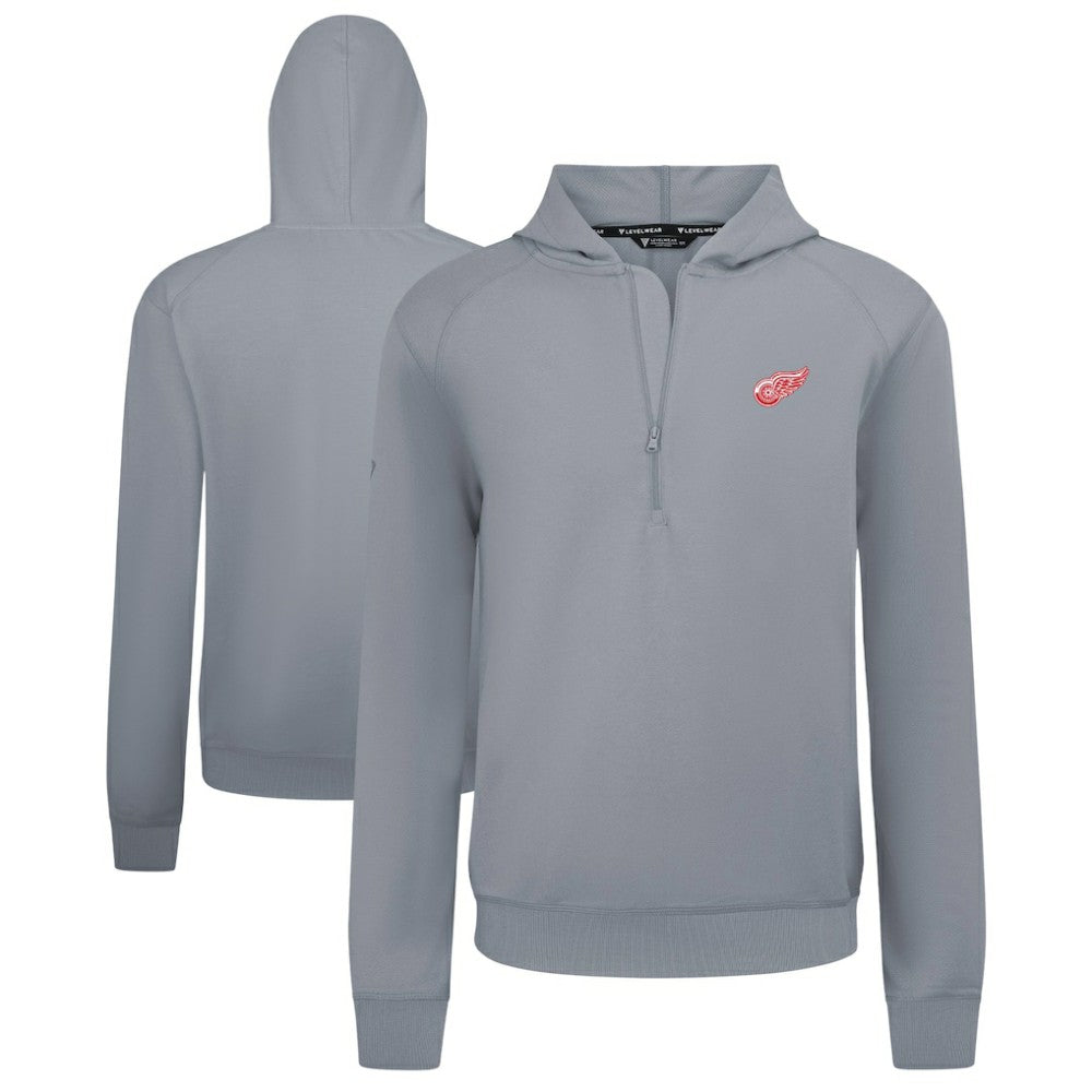 Detroit Red Wings Levelwear Technic Quarter-Zip Pullover Hoodie - Gray | US 203146029