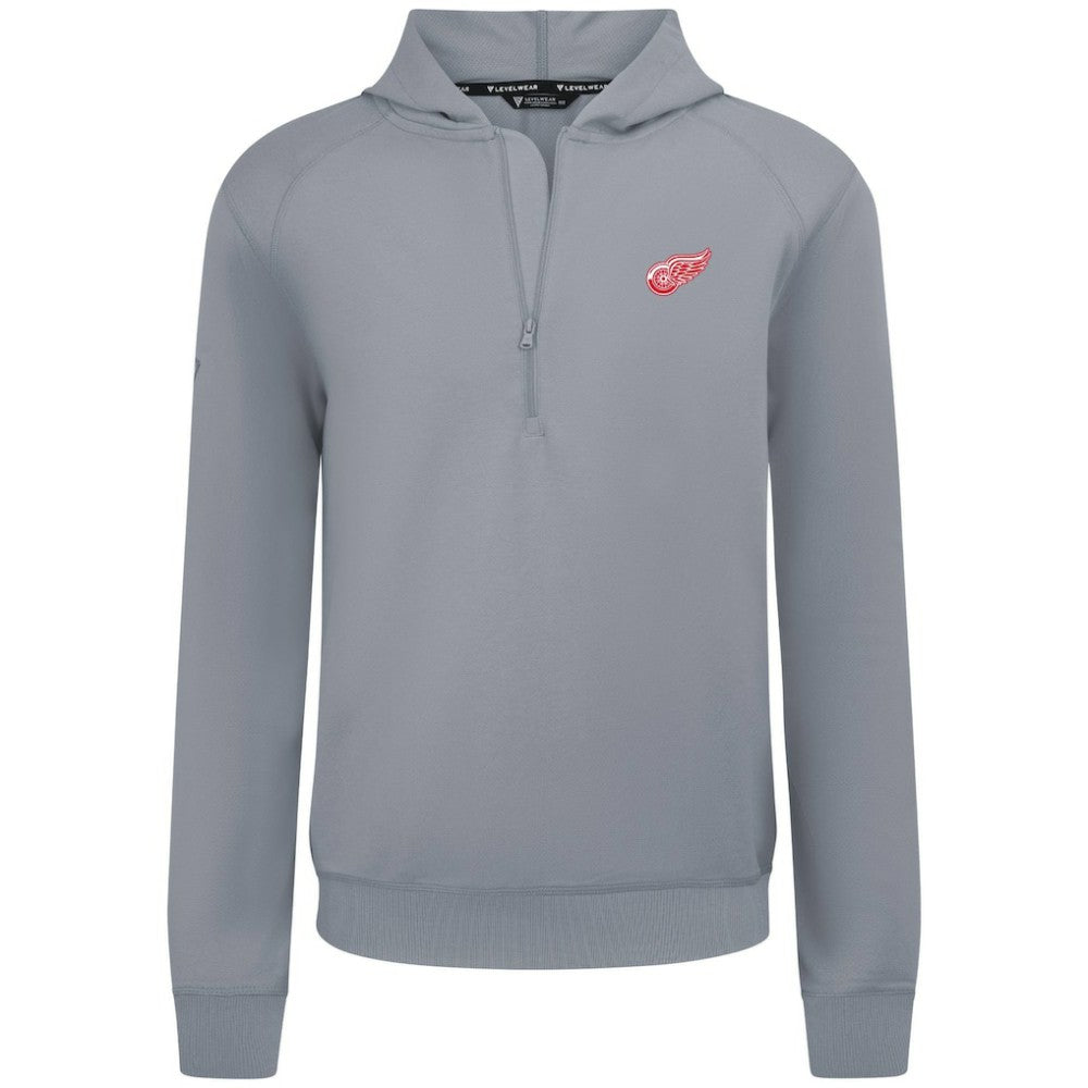Detroit Red Wings Levelwear Technic Quarter-Zip Pullover Hoodie - Gray | US 203146029