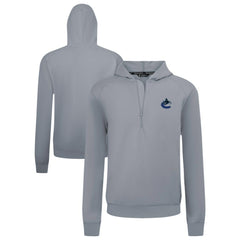 Vancouver Canucks Levelwear Technic Quarter-Zip Pullover Hoodie - Gray | US 203146030