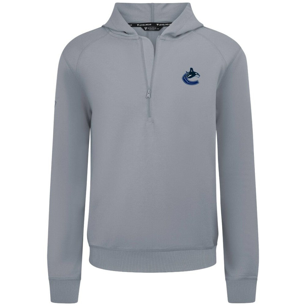 Vancouver Canucks Levelwear Technic Quarter-Zip Pullover Hoodie - Gray | US 203146030