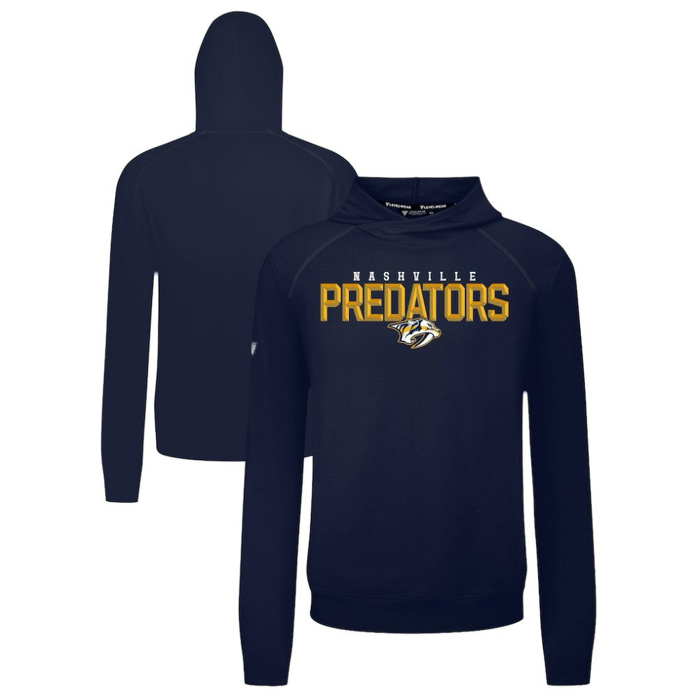 Nashville Predators Levelwear Mandate Carve Tri-Blend Pullover Hoodie - Navy | US 203146037
