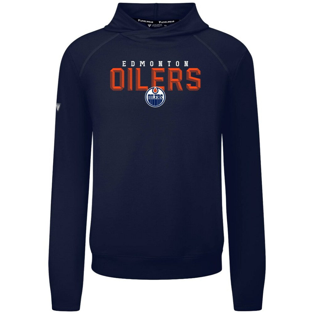 Edmonton Oilers Levelwear Mandate Carve Tri-Blend Pullover Hoodie - Navy | US 203146040