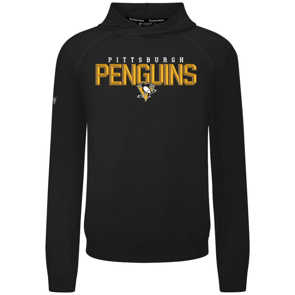 Pittsburgh Penguins Levelwear Mandate Carve Tri-Blend Pullover Hoodie - Black | US 203146051