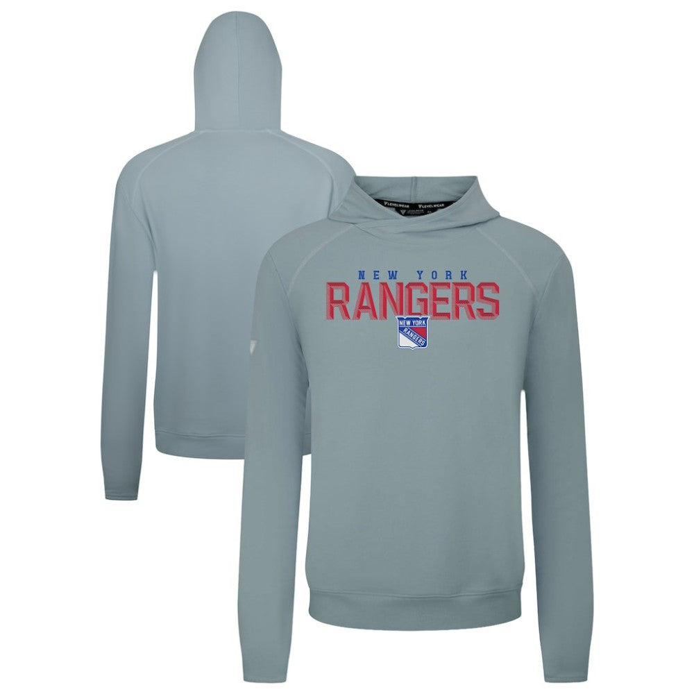 New York Rangers Levelwear Mandate Carve Tri-Blend Pullover Hoodie - Gray | US 203146053