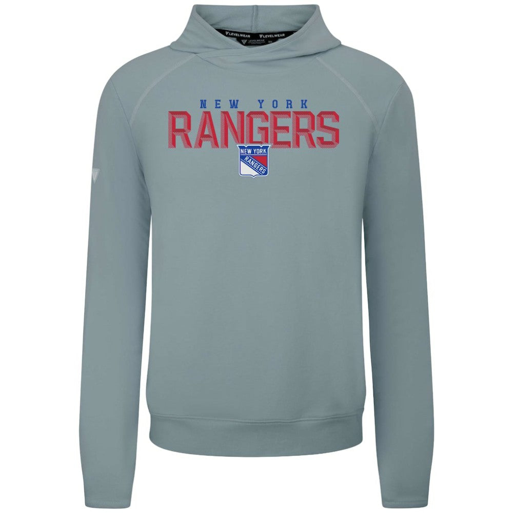 New York Rangers Levelwear Mandate Carve Tri-Blend Pullover Hoodie - Gray | US 203146053