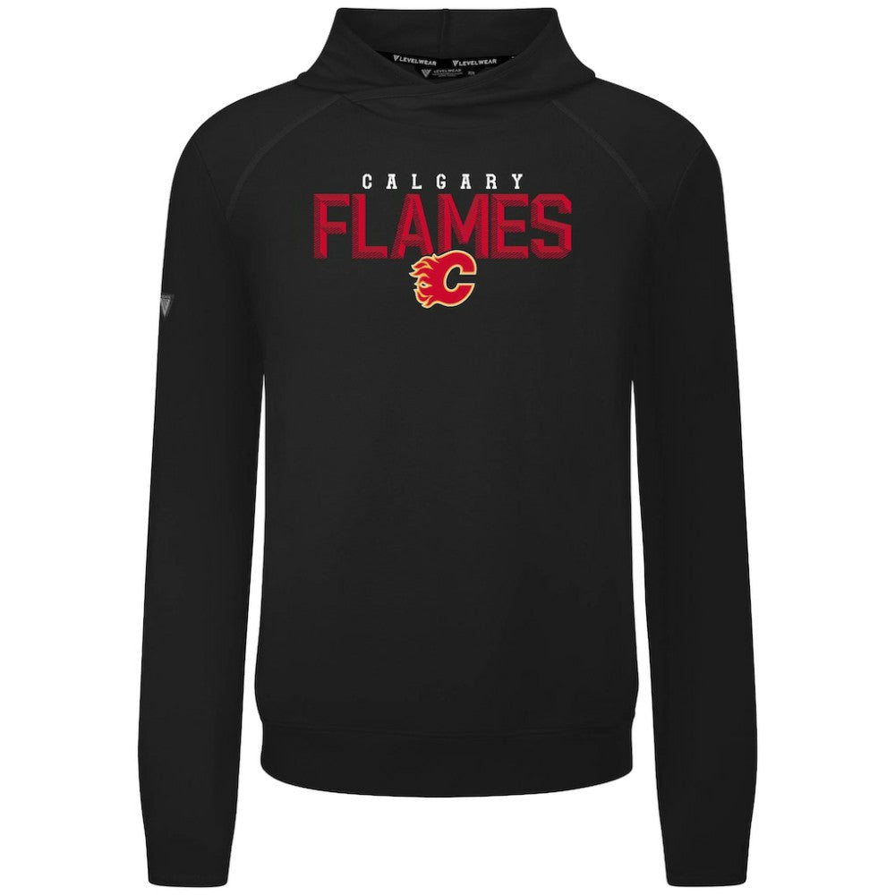 Calgary Flames Levelwear Mandate Carve Tri-Blend Pullover Hoodie - Black | US 203146056