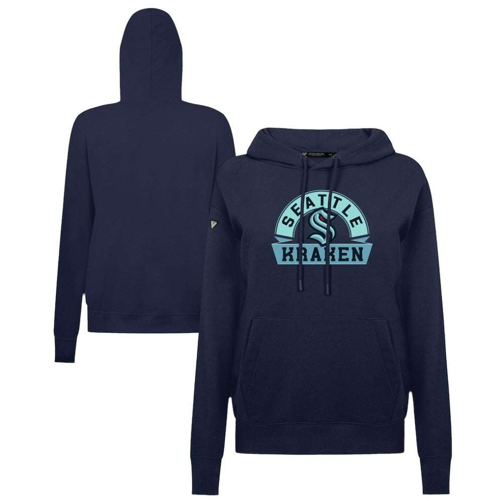 Seattle Kraken Levelwear Women's Adorn Banner Arch Pullover Hoodie - Navy | US 203146159
