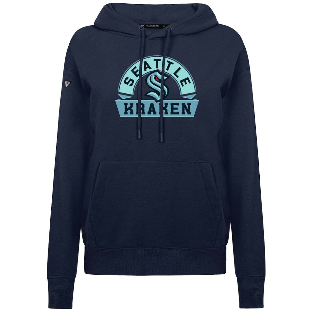 Seattle Kraken Levelwear Women's Adorn Banner Arch Pullover Hoodie - Navy | US 203146159