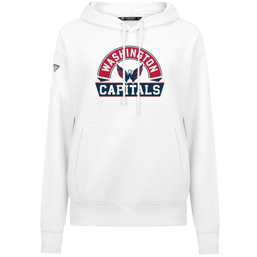 Washington Capitals Levelwear Women's Adorn Banner Arch Pullover Hoodie - White | US 203146171