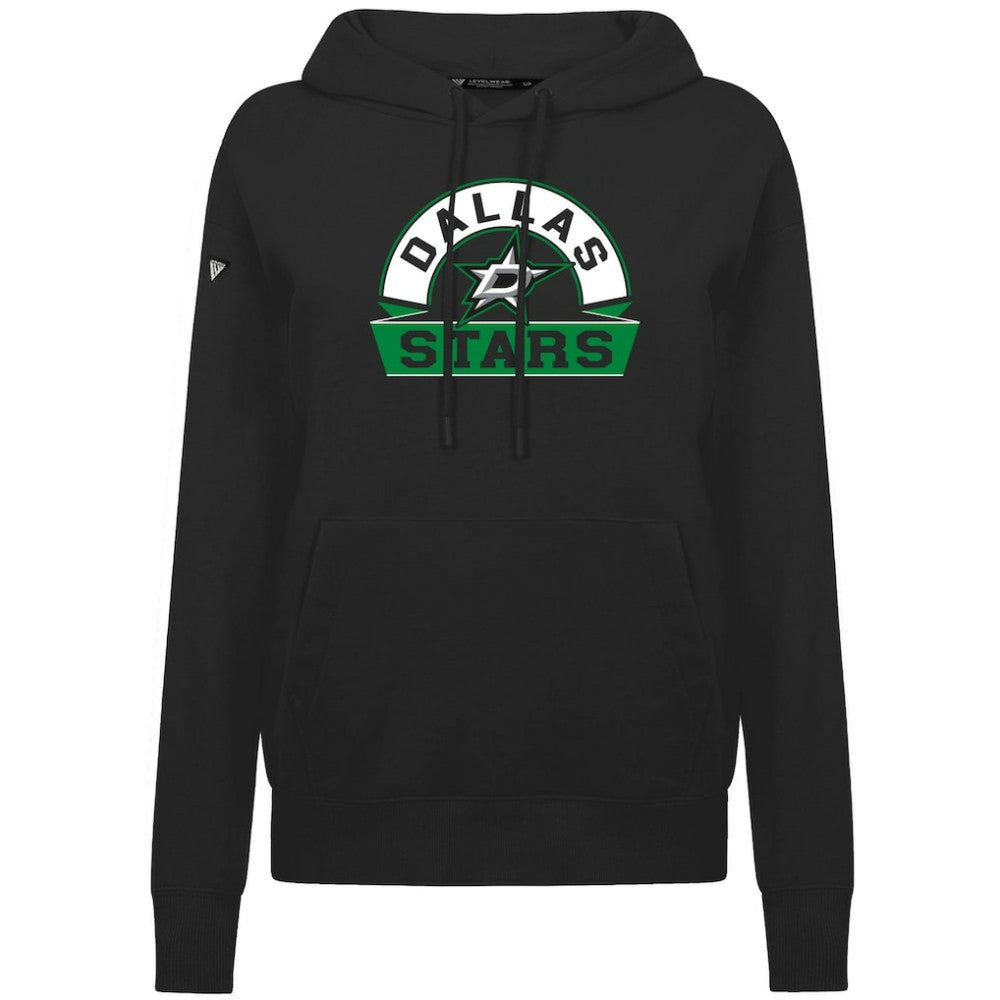 Dallas Stars Levelwear Women's Adorn Banner Arch Pullover Hoodie - Black | US 203146172