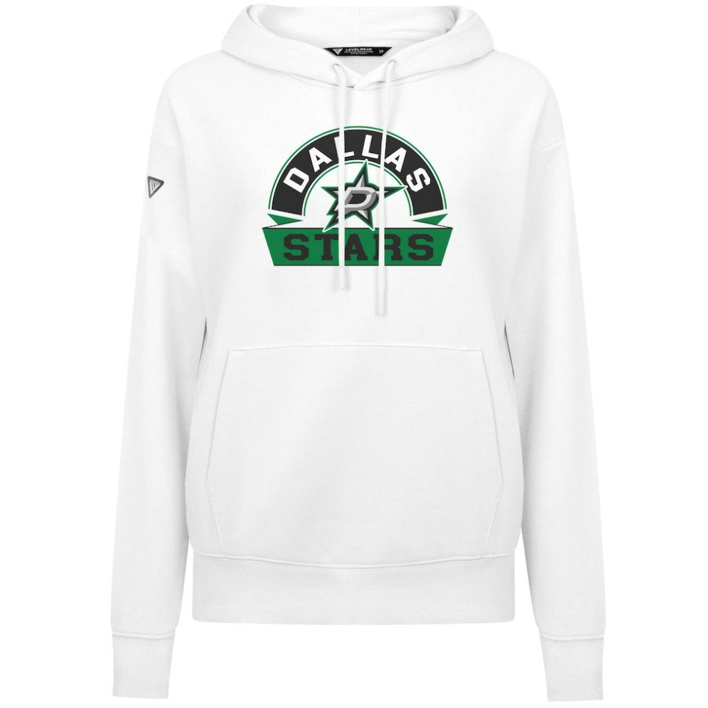 Dallas Stars Levelwear Women's Adorn Banner Arch Pullover Hoodie - White | US 203146173