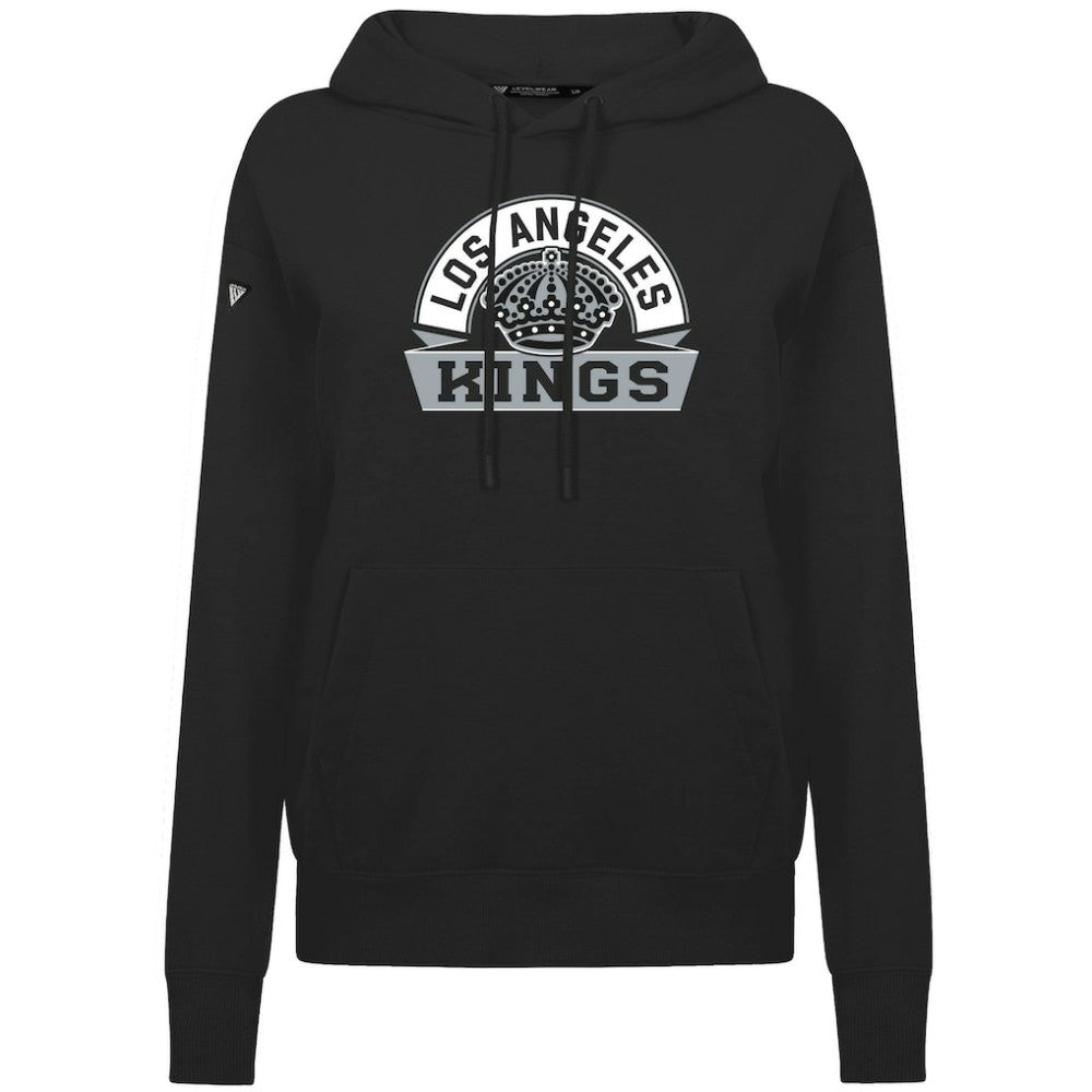 Los Angeles Kings Levelwear Women's Adorn Banner Arch Pullover Hoodie - Black | US 203146174