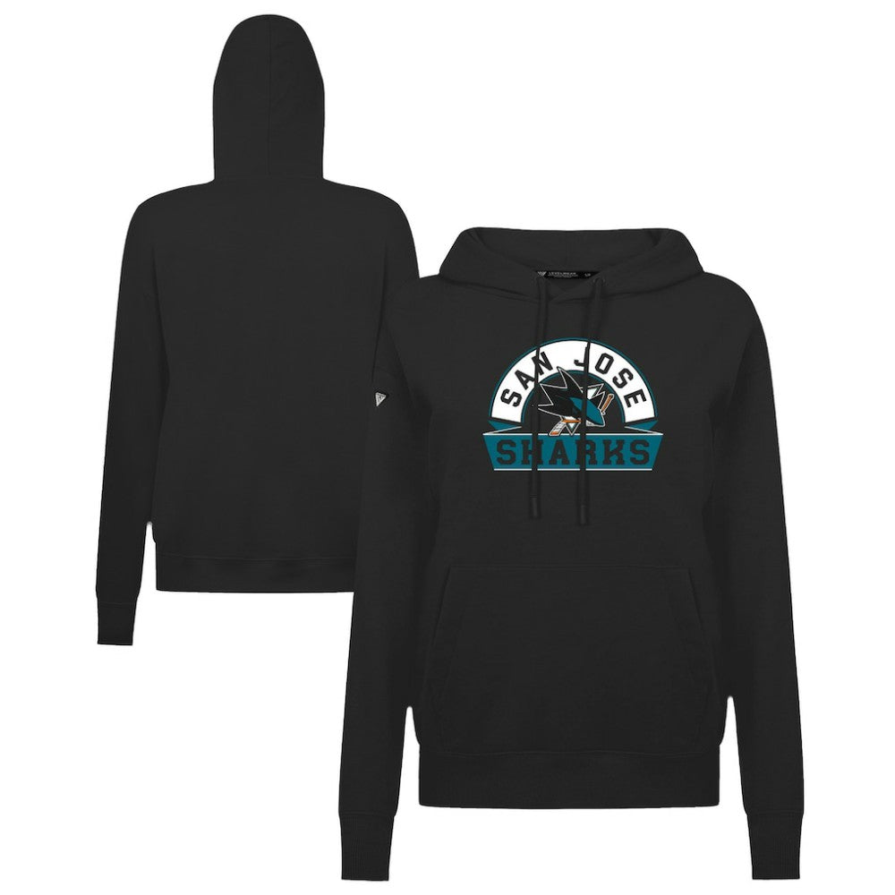 San Jose Sharks Levelwear Women's Adorn Banner Arch Pullover Hoodie - Black | US 203146176