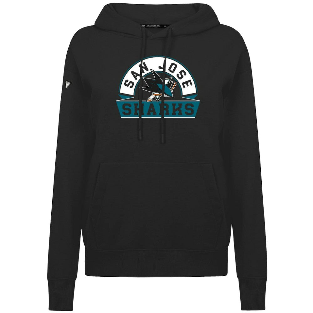 San Jose Sharks Levelwear Women's Adorn Banner Arch Pullover Hoodie - Black | US 203146176