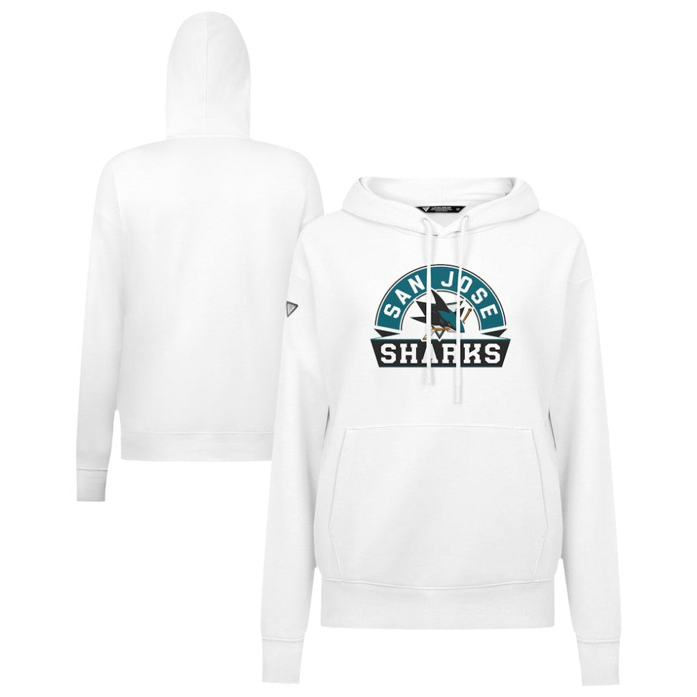 San Jose Sharks Levelwear Women's Adorn Banner Arch Pullover Hoodie - White | US 203146177